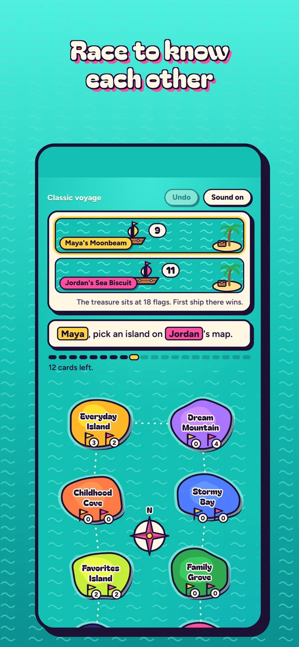 The ship race and the island map